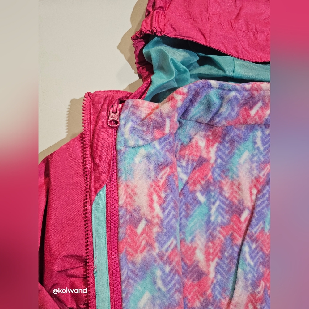 Eddie Bauer Girls Magenta Lightweight 3 in 1 Jacket Size M-10/12 - Picture 9 of 15